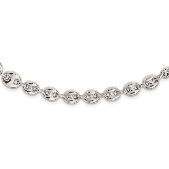 Kazi Luxury Sterling Silver Polished Fancy Link 18in Necklace